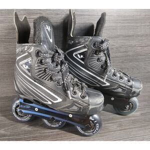CCM Victor 02 Inline Skates Hockey Rollerblades Kids Sz 12 Black Rink Rat